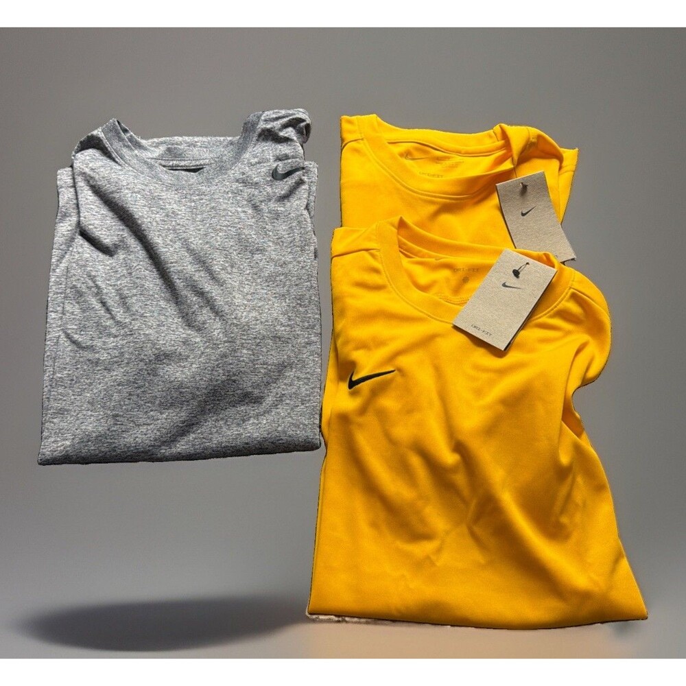 NWT Mens Nike Park VII Jersey Team Legend Dri Fit Yellow Lot Of 3 Shirts Sz S